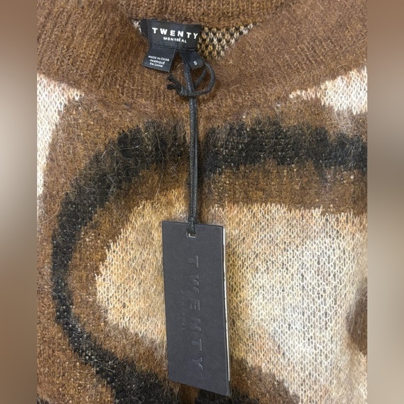 Revolve Twenty Montreal Brown and Cream Swirl Fuzzy Wide Leg Pants- NWT - Picture 4 of 6